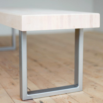 modern bench powder-coated steel maple