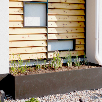 steel planters wood siding paneling exterior urbandale iowa