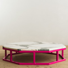 Granite and Steel Octagon Coffee Table