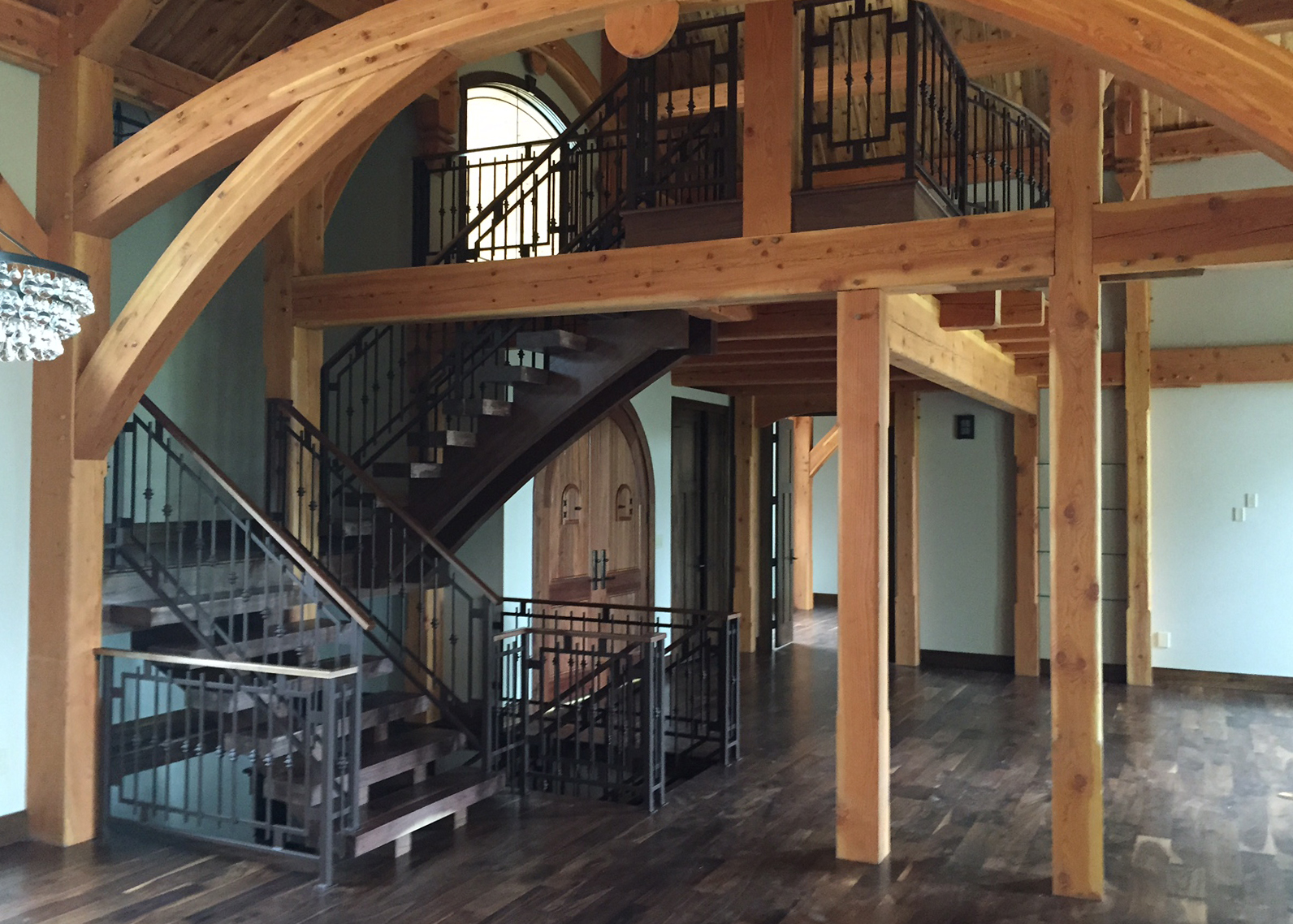 custom-steel-railing-stairway-modern-cabin-iowa-2015